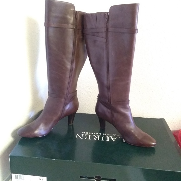 Lauren Ralph Lauren Dark Brown Leather Boots